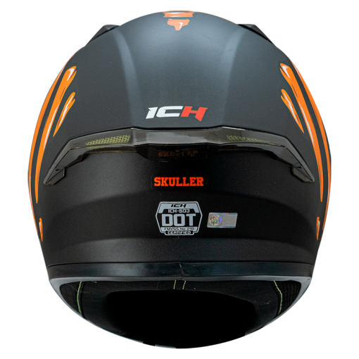 Casco Ich 503Sp Skuller Negro Mate Naranja - Image 5