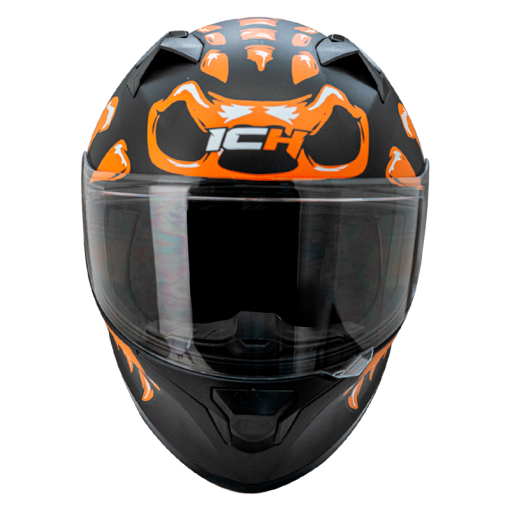 Casco Ich 503Sp Skuller Negro Mate Naranja - Image 3
