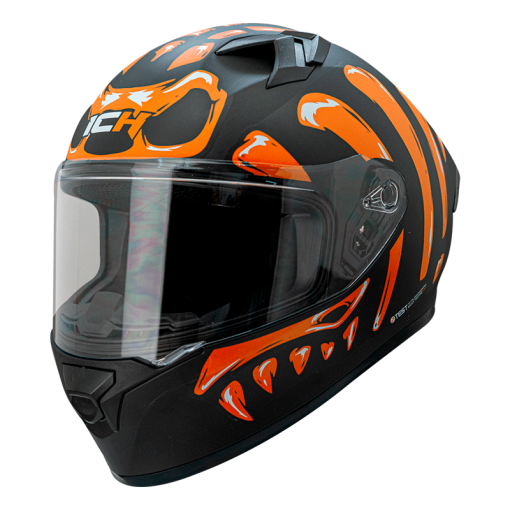 Casco Ich 503Sp Skuller Negro Mate Naranja - Image 2
