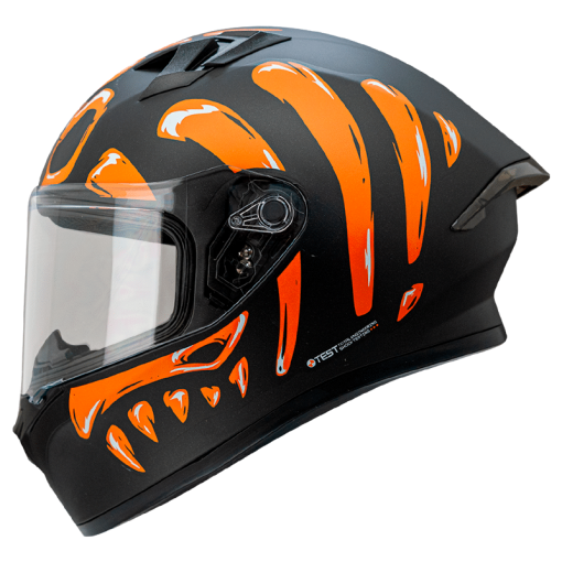 Casco Ich 503Sp Skuller Negro Mate Naranja