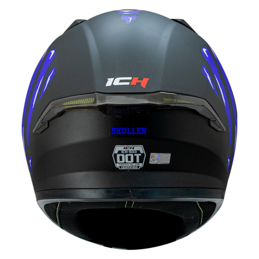Casco Ich 503Sp Skuller Negro Mate Azul - Image 5