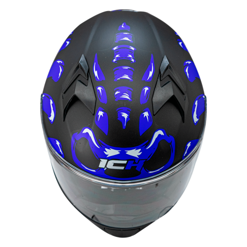 Casco Ich 503Sp Skuller Negro Mate Azul - Image 4