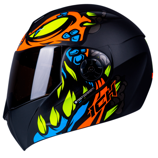 Casco Ich 3110 Guinz Negro Mate Naranja - Image 2