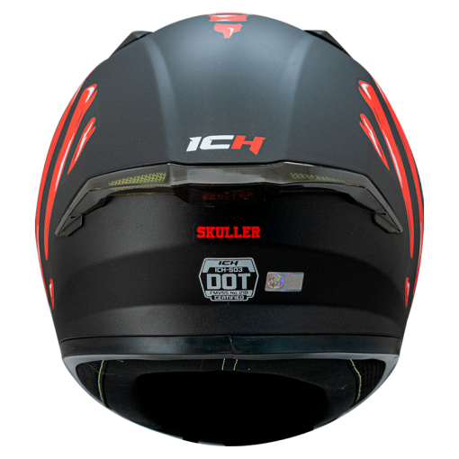 Casco Ich 503Sp Skuller Negro Mate Rojo - Image 4