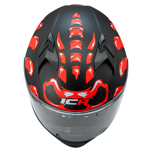 Casco Ich 503Sp Skuller Negro Mate Rojo - Image 3
