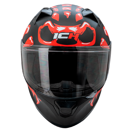 Casco Ich 503Sp Skuller Negro Mate Rojo - Image 2