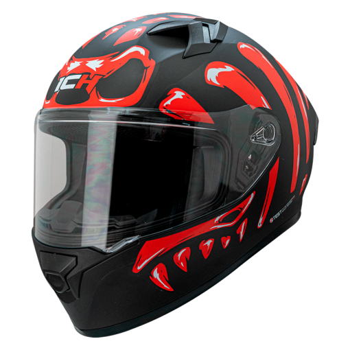 Casco Ich 503Sp Skuller Negro Mate Rojo - Image 5
