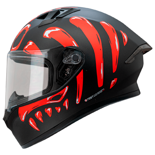 Casco Ich 503Sp Skuller Negro Mate Rojo