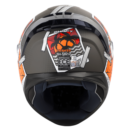 Casco Shaft 582Sp Pictures Gris Mate Naranja - Image 2