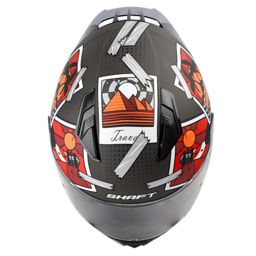 Casco Shaft 582Sp Pictures Gris Mate Naranja - Image 3