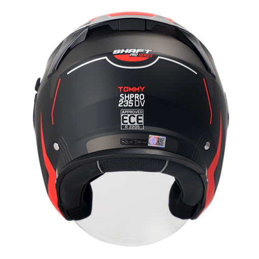 Casco Shaft Pro 235Dv Tommy Negro Mate Rojo - Image 5