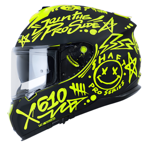 Casco Shaft Pro 610Dv Two Sides Negro Mate Amarillo