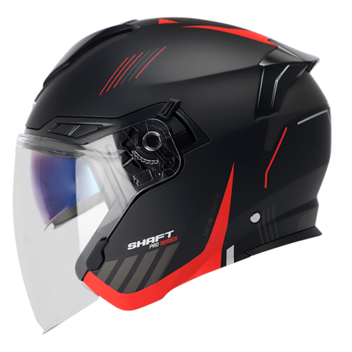 Casco Shaft Pro 235Dv Tommy Negro Mate Rojo
