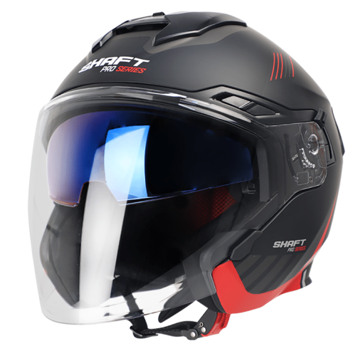 Casco Shaft Pro 235Dv Tommy Negro Mate Rojo - Image 3