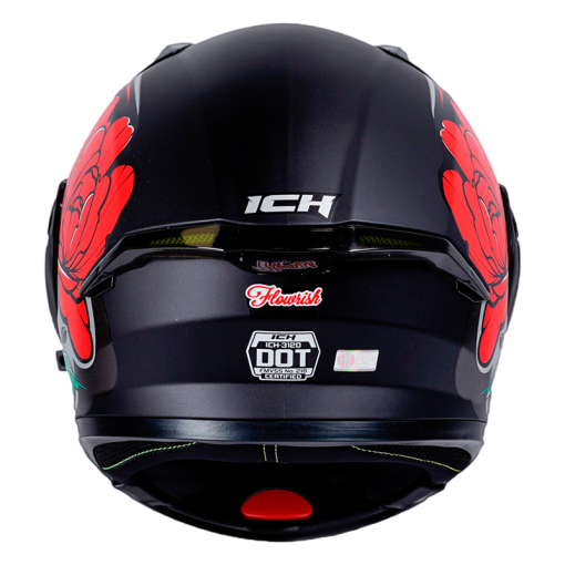 Casco Ich 3120Dv Flowrish Negro Mate Rojo - Image 3