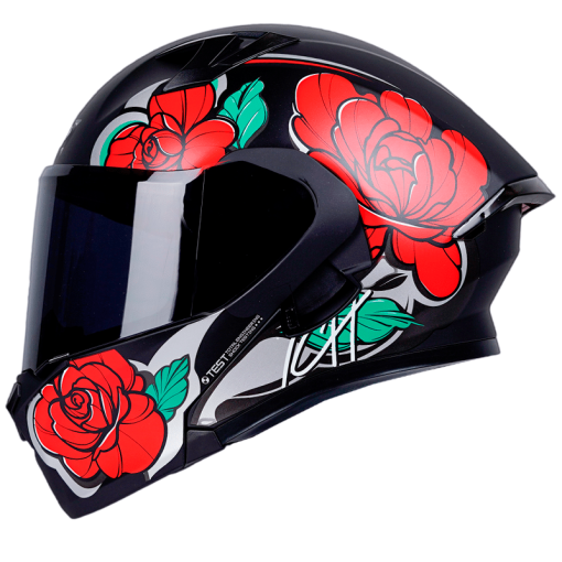 Casco Ich 3120Dv Flowrish Negro Mate Rojo - Image 2