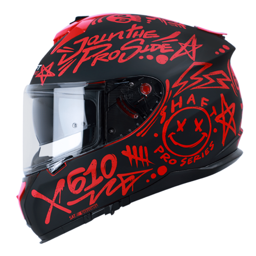 Casco Shaft Pro 610Dv Two Sides Negro Mate Rojo