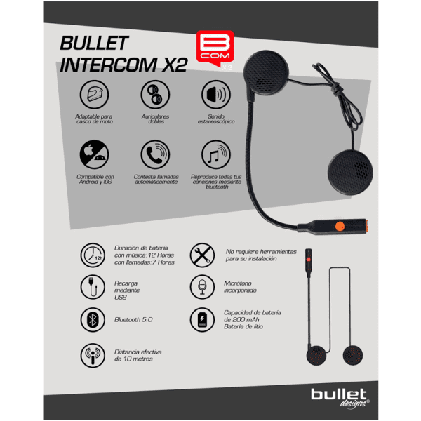 Bluetooth Bullet B Com X21 - Punto Llantas 2
