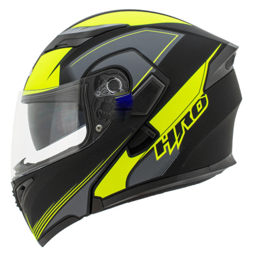 Casco Hro 3400Dv Rida Negro Mate Amarillo