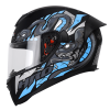 Casco Hro 511 Saburo Negro Mate Azul1 - Punto Llantas 4