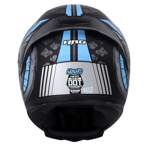 Casco Hro 511 Saburo Negro Mate Azul - Image 2