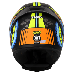Casco Hro 511 Saburo Negro Mate Naranja - Punto Llantas 1
