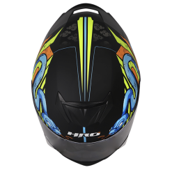 Casco Hro 511 Saburo Negro Mate Naranja3 - Punto Llantas 2