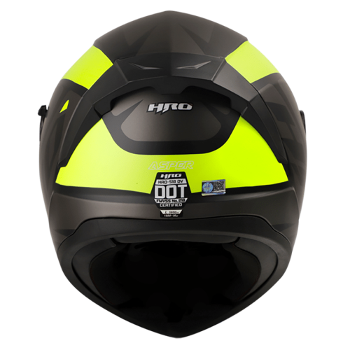 Casco Hro 518Dv Asper Negro Mate Amarillo - Image 2