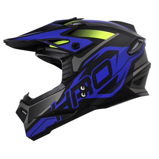 Casco Hro Mx03 Oximo Negro Mate Azul