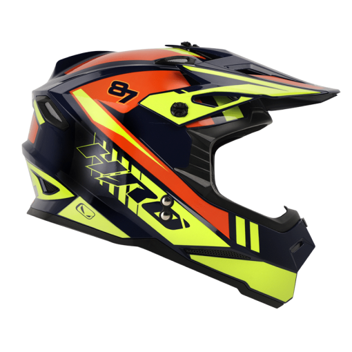 Casco Hro Mx03 Process Azul Brillo Amarillo - Image 2