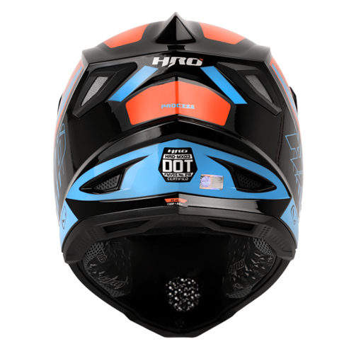 Casco Hro Mx03 Process Negro Brillo Azul - Image 2