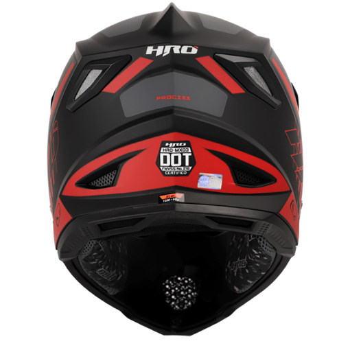 Casco Hro Mx03 Process Negro Mate Rojo - Image 3