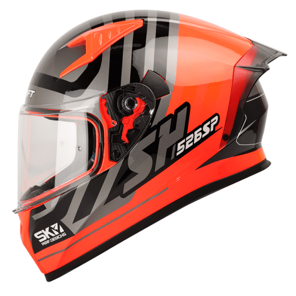 Casco Shaft 526Sp Turbo Naranja Brillo Gris1 - Punto Llantas 1