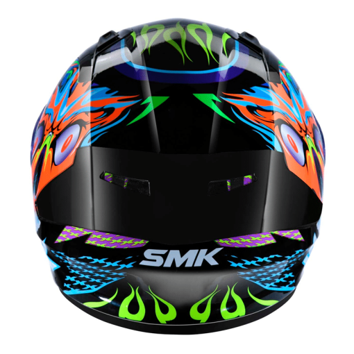 Casco Smk Stellar Skull Azul Naranja Brillante - Image 3
