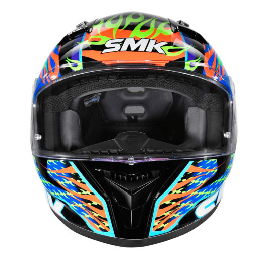 Casco Smk Stellar Skull Azul Naranja Brillante - Image 4