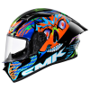 Casco Smk Stellar Skull Azul Naranja Brillante4 - Punto Llantas 3