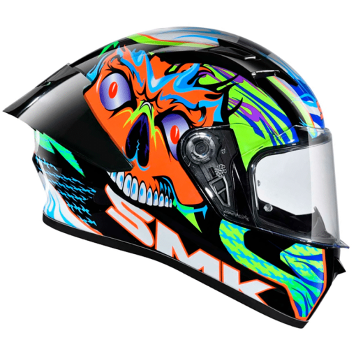 Casco Smk Stellar Skull Azul Verde Brillante - Image 2