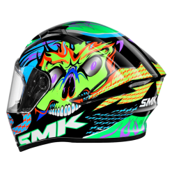 Casco Smk Stellar Skull Negro Azul Brillante3 - Punto Llantas 2