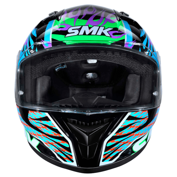 Casco Smk Stellar Skull Negro Azul Brillante4 - Punto Llantas 5