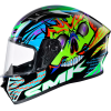 Casco Smk Stellar Skull Negro Azul Brillante5 - Punto Llantas 4