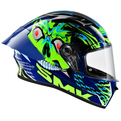 Casco Smk Stellar Skull Verde Brillante2 - Punto Llantas 1