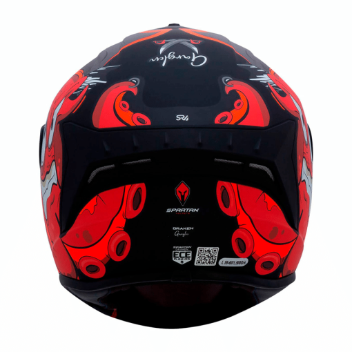Casco Spartan Draken Garglen Rojo Mate - Image 3