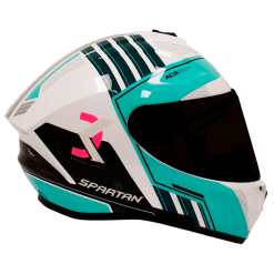 Casco Spartan Draken S Mysthic Blanco Verde Brillo2 - Punto Llantas 1
