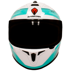 Casco Spartan Draken S Mysthic Blanco Verde Brillo3 - Punto Llantas 3