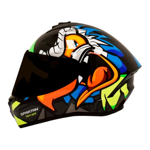 Casco Spartan Draken S Parrot Negro Brillo