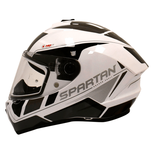 Casco Spartan Draken S Wind Blanco Negro Brillo