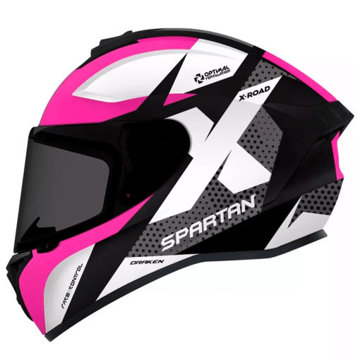 Casco Spartan Draken X-Road Fucsia Brillo