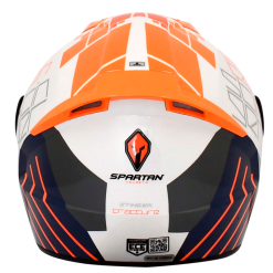 Casco Spartan Stinger Fractur Naranja Brillo1 - Punto Llantas 2
