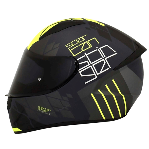 Casco Spartan Stinger Fracture Gris Amarillo Mate
