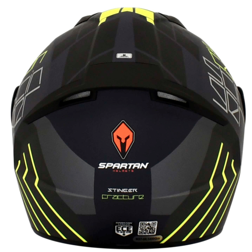 Casco Spartan Stinger Fracture Gris Amarillo Mate - Image 3